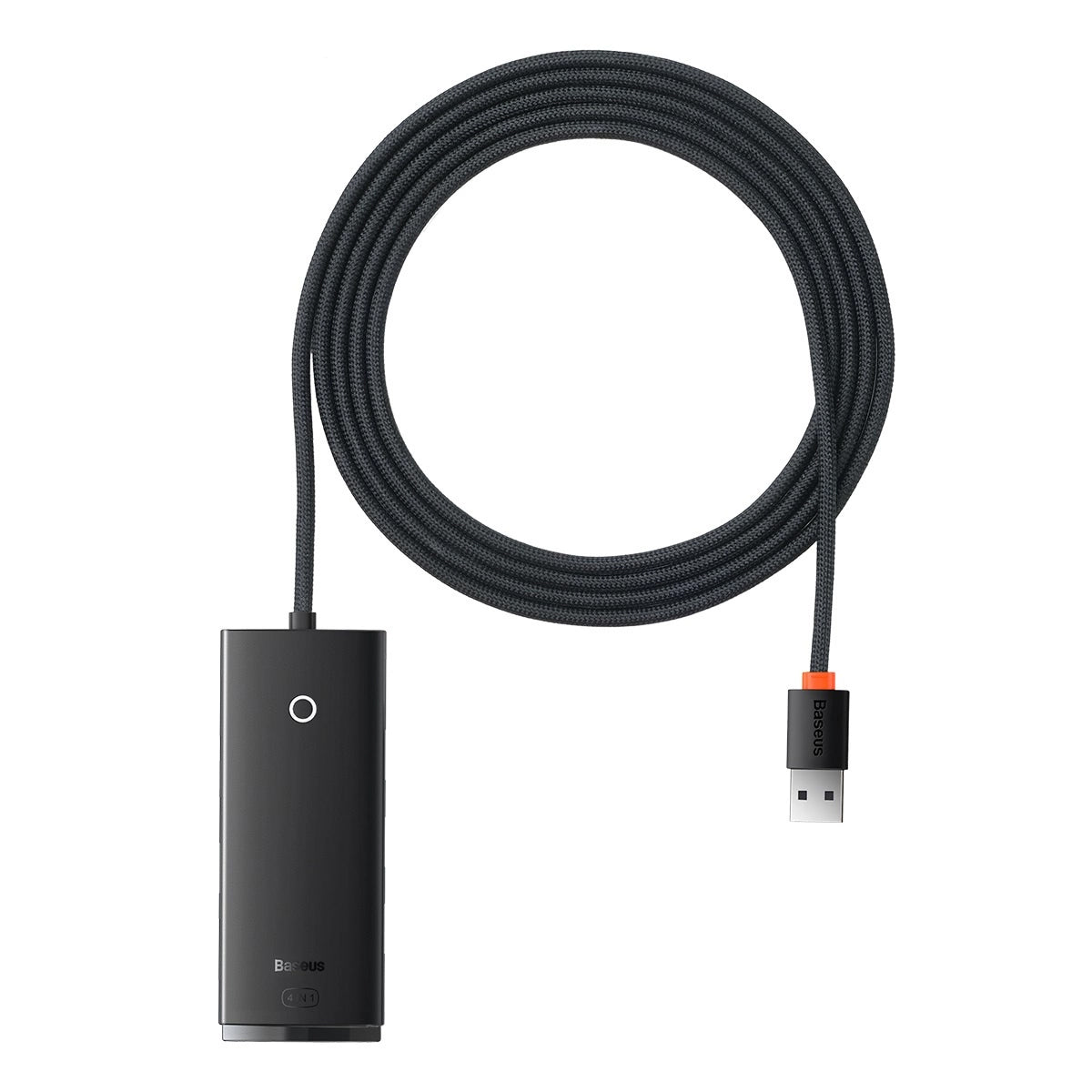 Hub USB Baseus Lite, 4 x USB-A 3.0 - 1 x USB-C, 2m, Musta WKQX030201