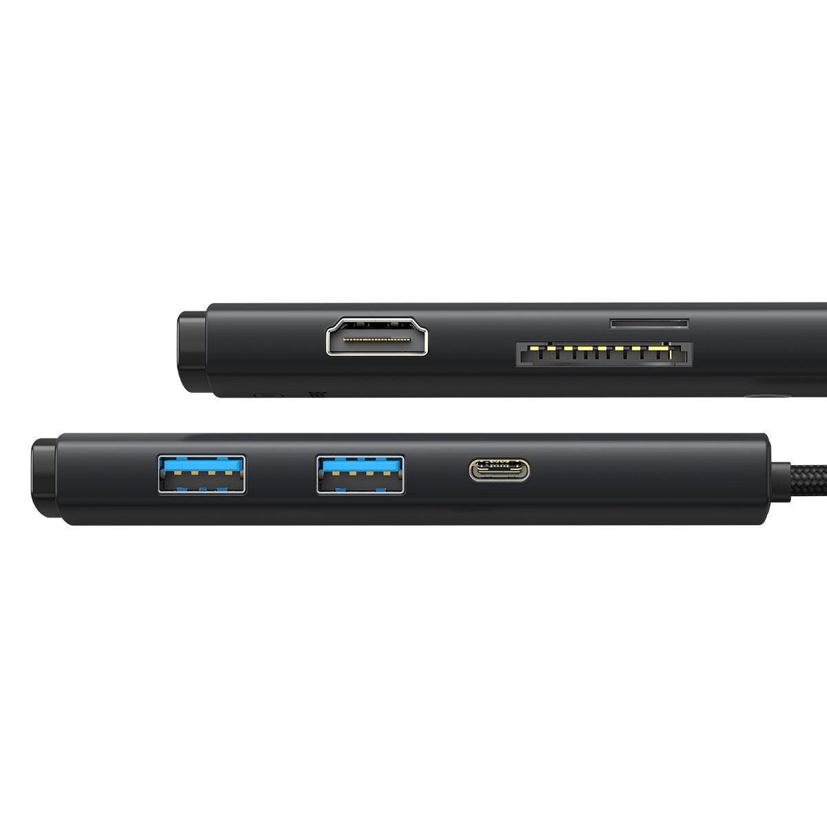 Baseus USB-C Hub, 2 x USB-A 3.0 - 1 x USB-C - 1 x HDMI - 1 x SD - 1 x microSD, Black WKQX050001