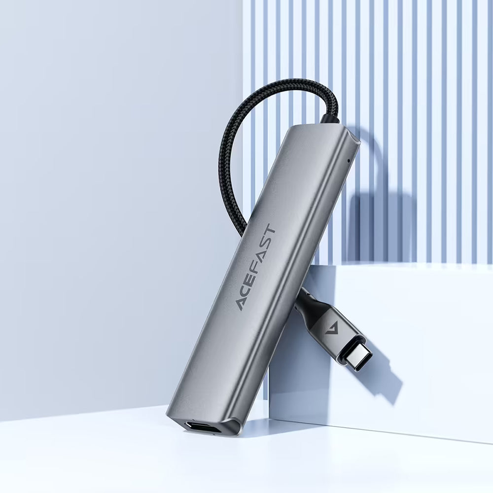 Hub USB-C Acefast J16, 5in1, Harmaa