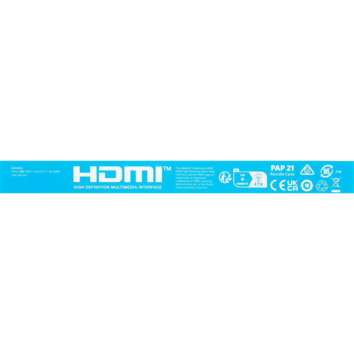 USB-C-keskitin Anker 332, 2 x USB-A - 2 x USB-C - 1 x HDMI, Musta A8356G11