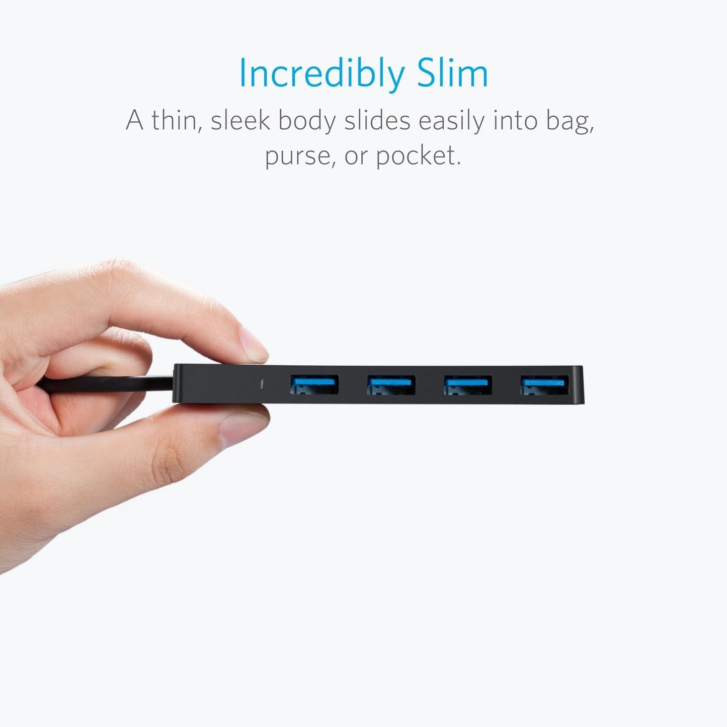 Hub USB-C Anker, 4 x USB-A 3.0, Musta A8309G11