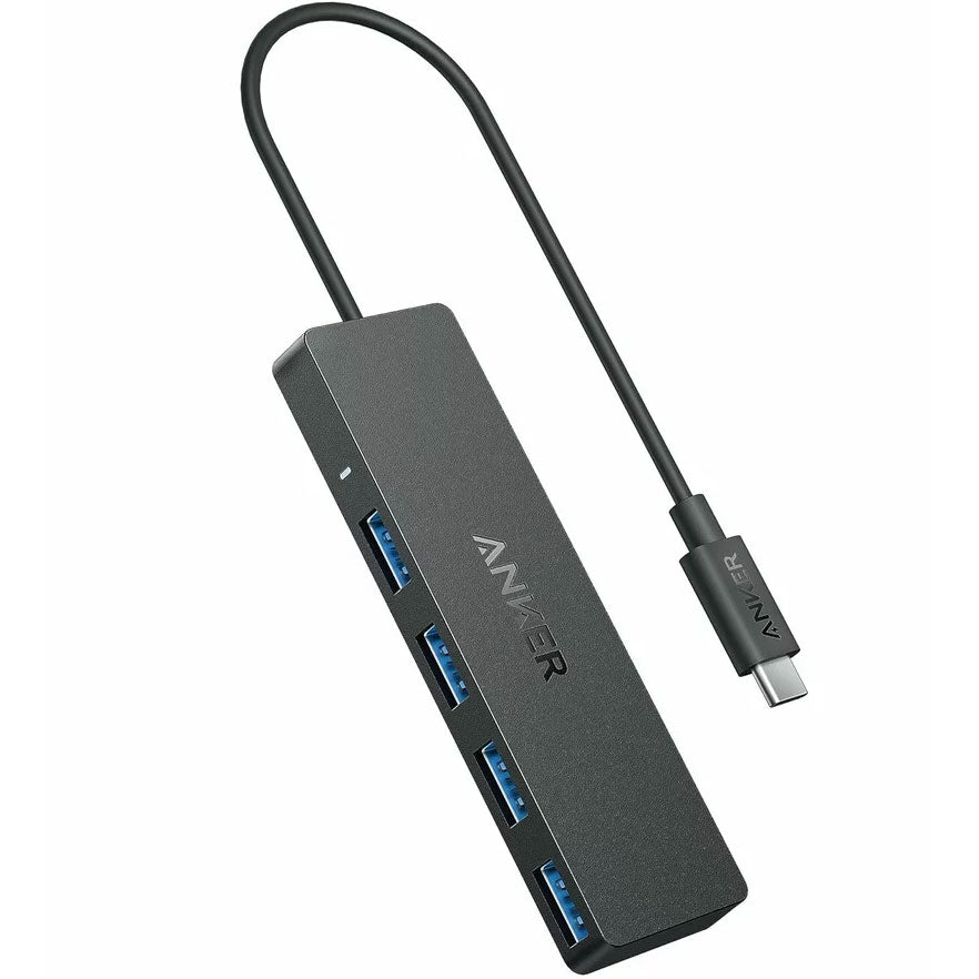 Hub USB-C Anker, 4 x USB-A 3.0, Musta A8309G11