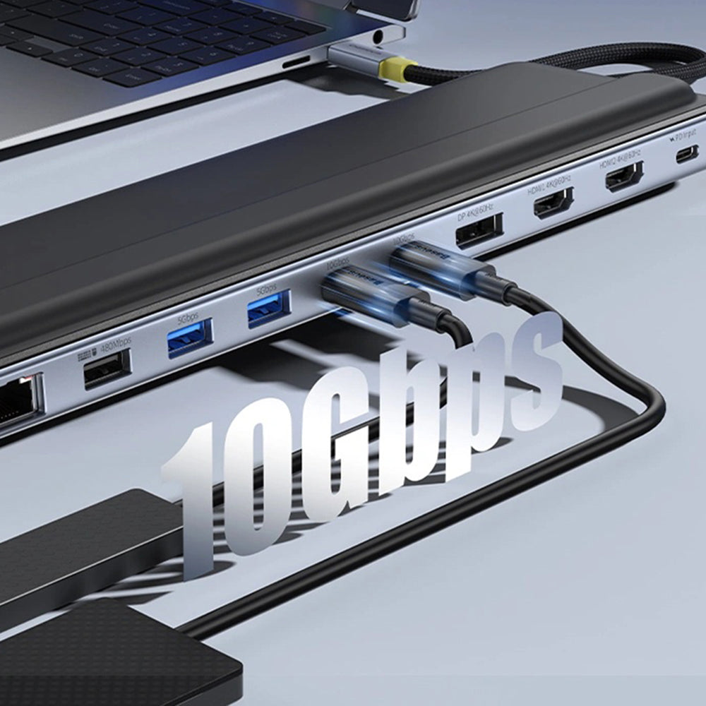 Hub USB-C Baseus EliteJoy EH3, 12in1, Harmaa B00051300111-00