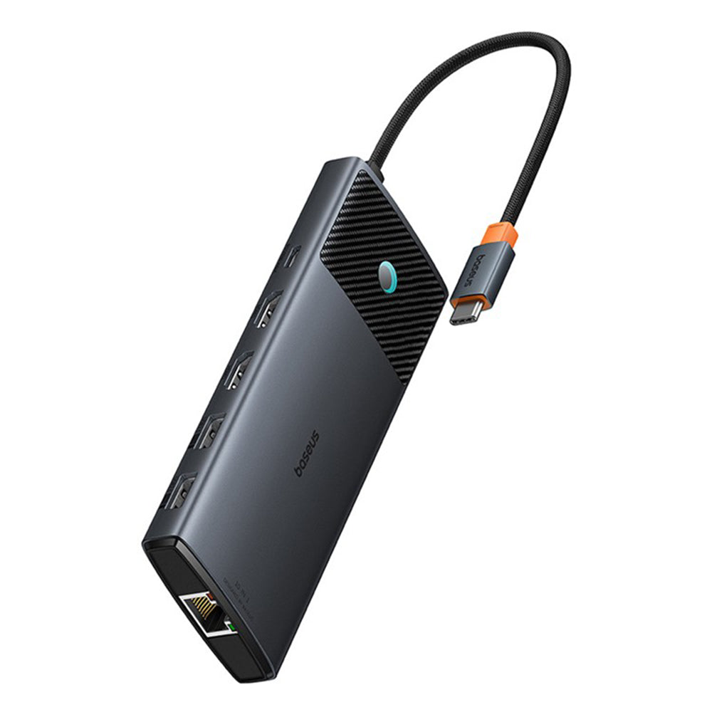 Hub USB-C Baseus Gleam II, 10in1, Musta B0114200