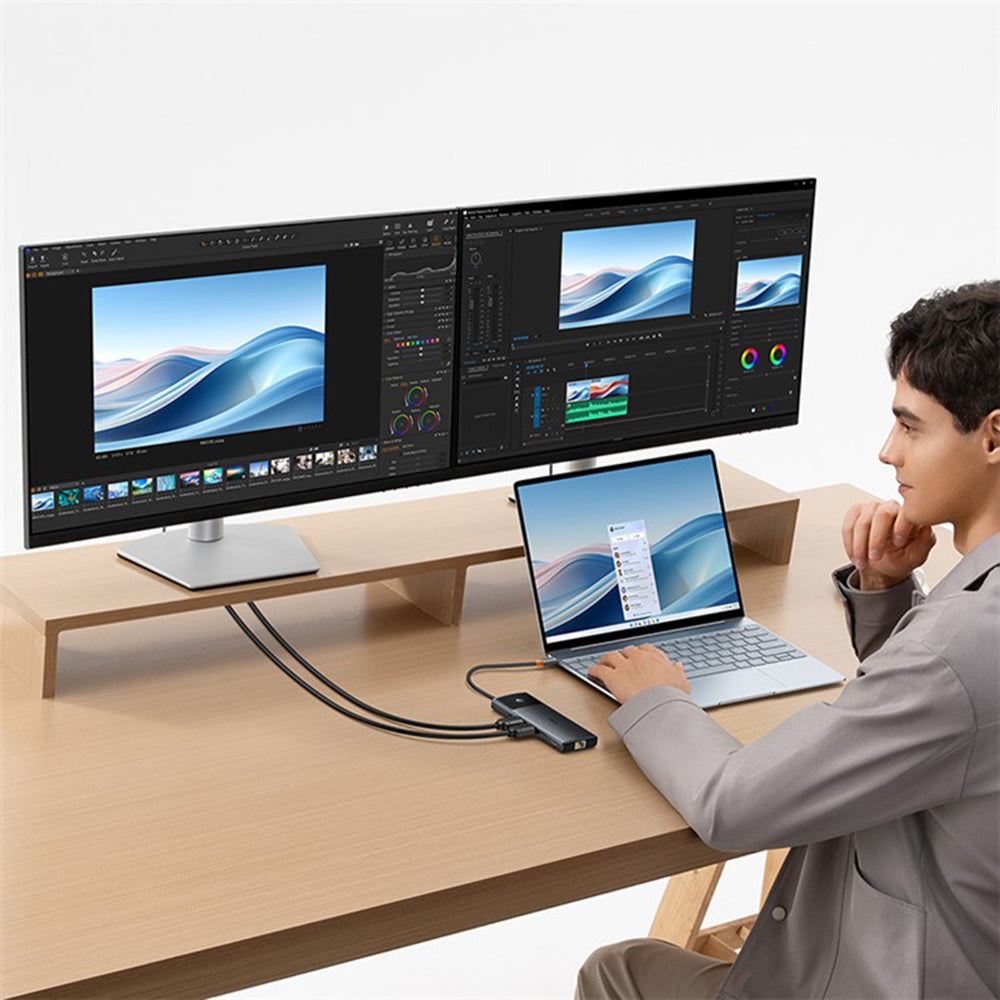 Hub USB-C Baseus Gleam II, 10in1, Musta B0114200