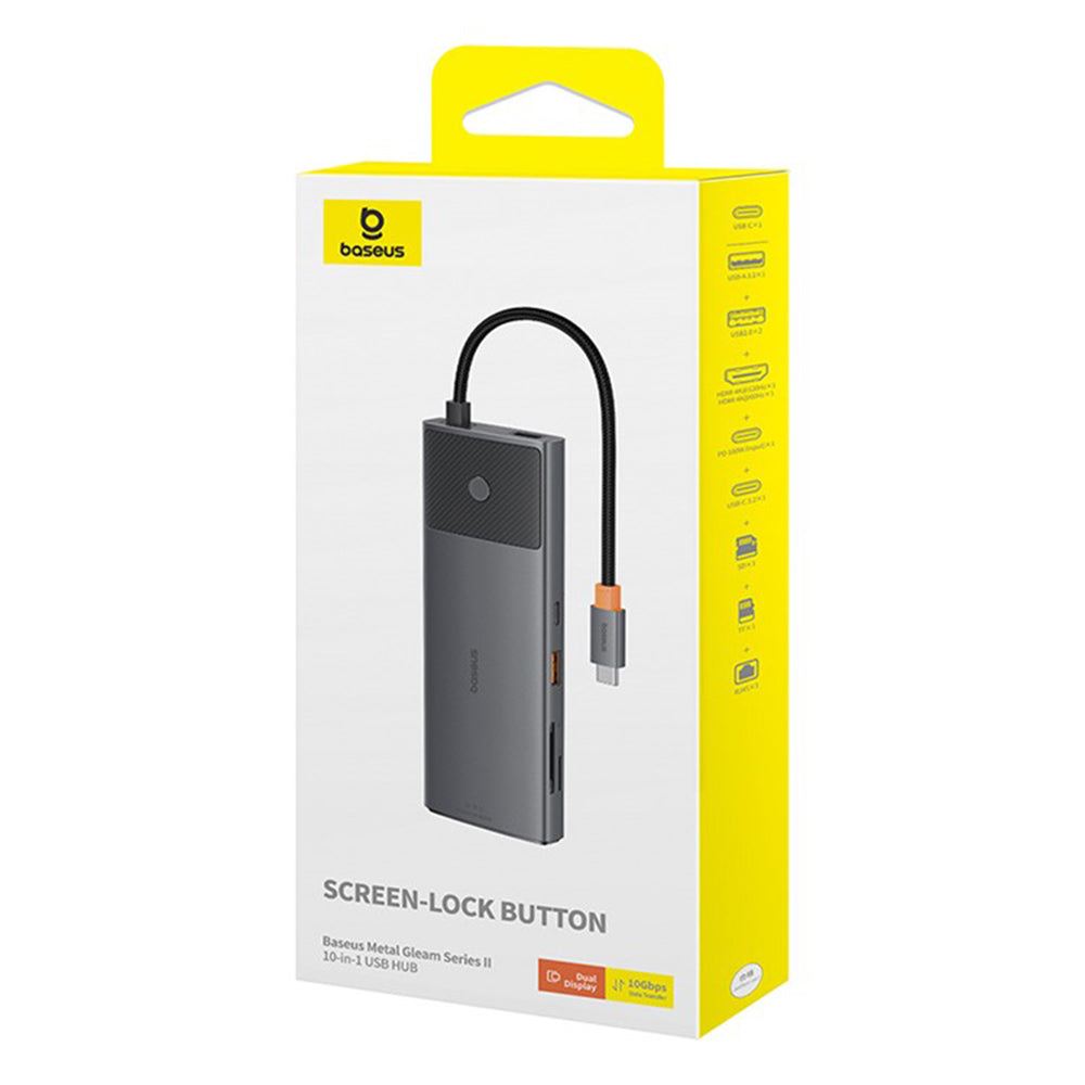 Hub USB-C Baseus Gleam II, 10in1, Musta B0114200