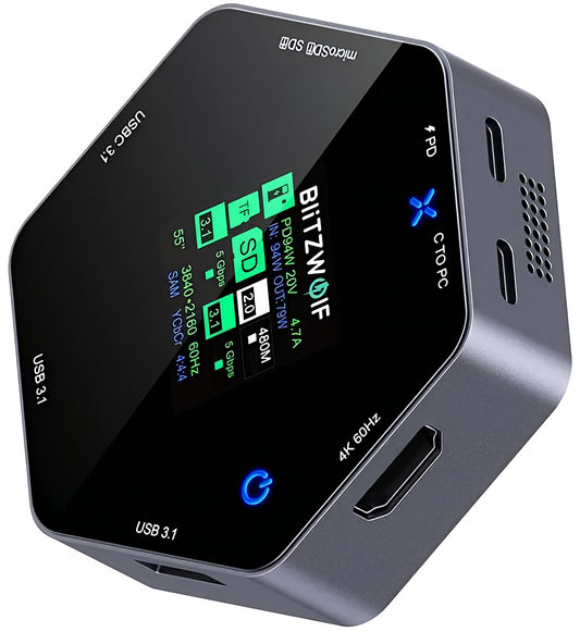 USB-C-hubi BlitzWolf BW-TH16, 8-in-1, Harmaa