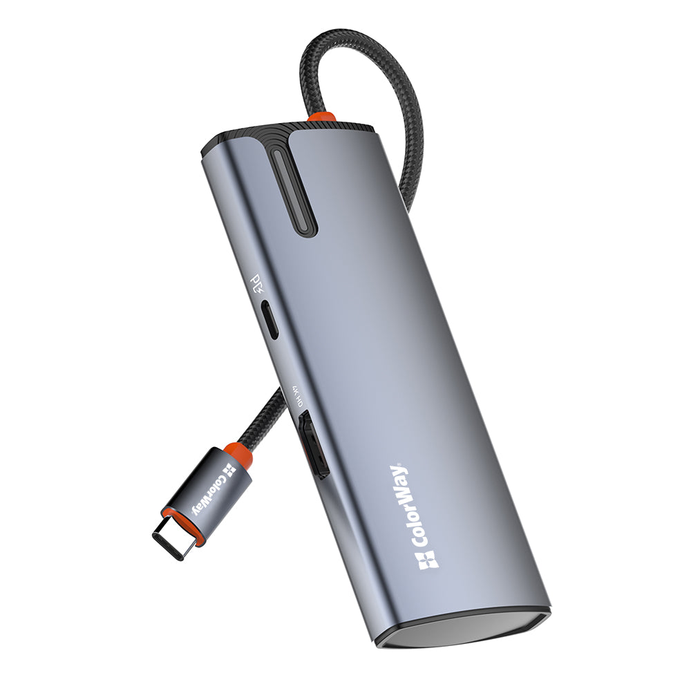 USB-C ColorWay CW-HUB01 Hub, 5in1, Silver