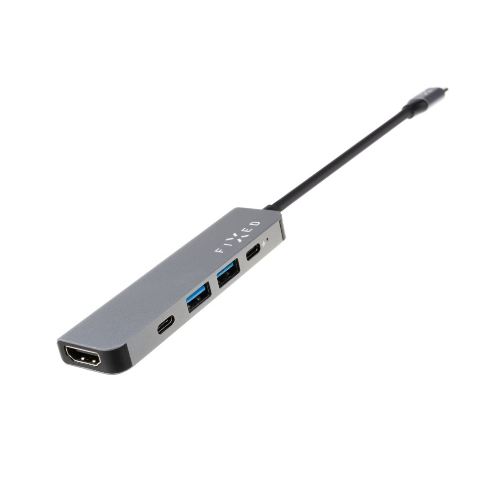 Fixed USB-C Hub, 4in1, Gray