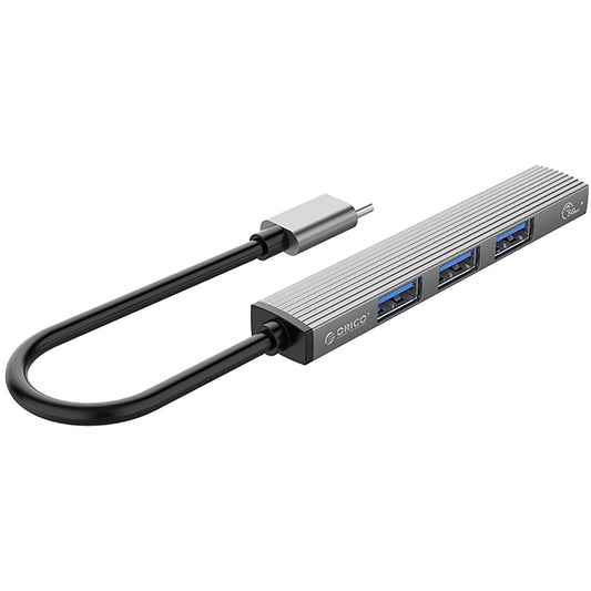 Hub USB-C Orico AH-A13, 1 x USB-A 3.0 - 3 x USB-A, Harmaa