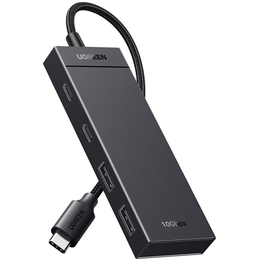 Hub USB-C UGREEN CM416, 2 x USB-A 3.1 - 2 x USB-C, 0,25 m, Musta