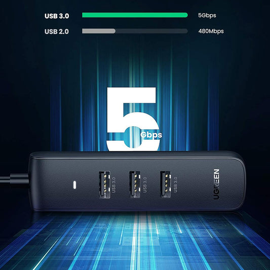 USB-C-hubi UGREEN CM416 (10916), 4 x USB-A 3.0, Musta
