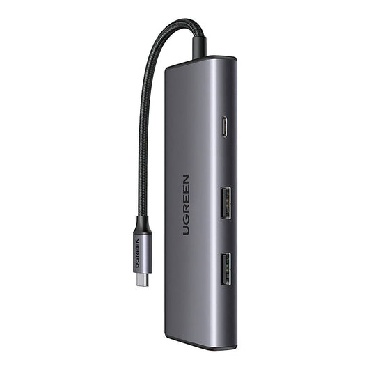 Hub USB-C UGREEN CM498 (15531), 2 x USB-A 3.2 - 2 x USB-C - 1 x HDMI - 1 x SD - 1 x microSD, Harmaa