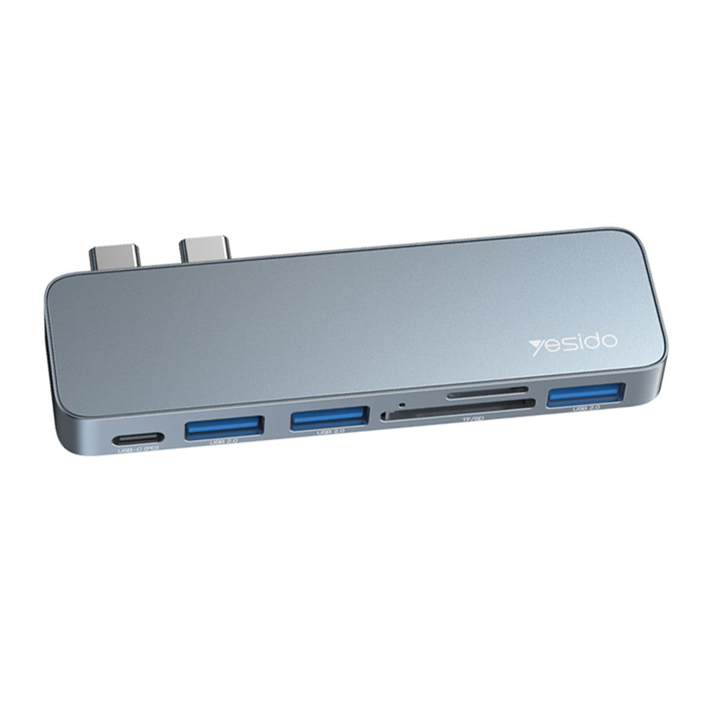 Yesido HB10 USB-C -keskitin Apple MacBook Pro / Air, 6in1, Harmaa