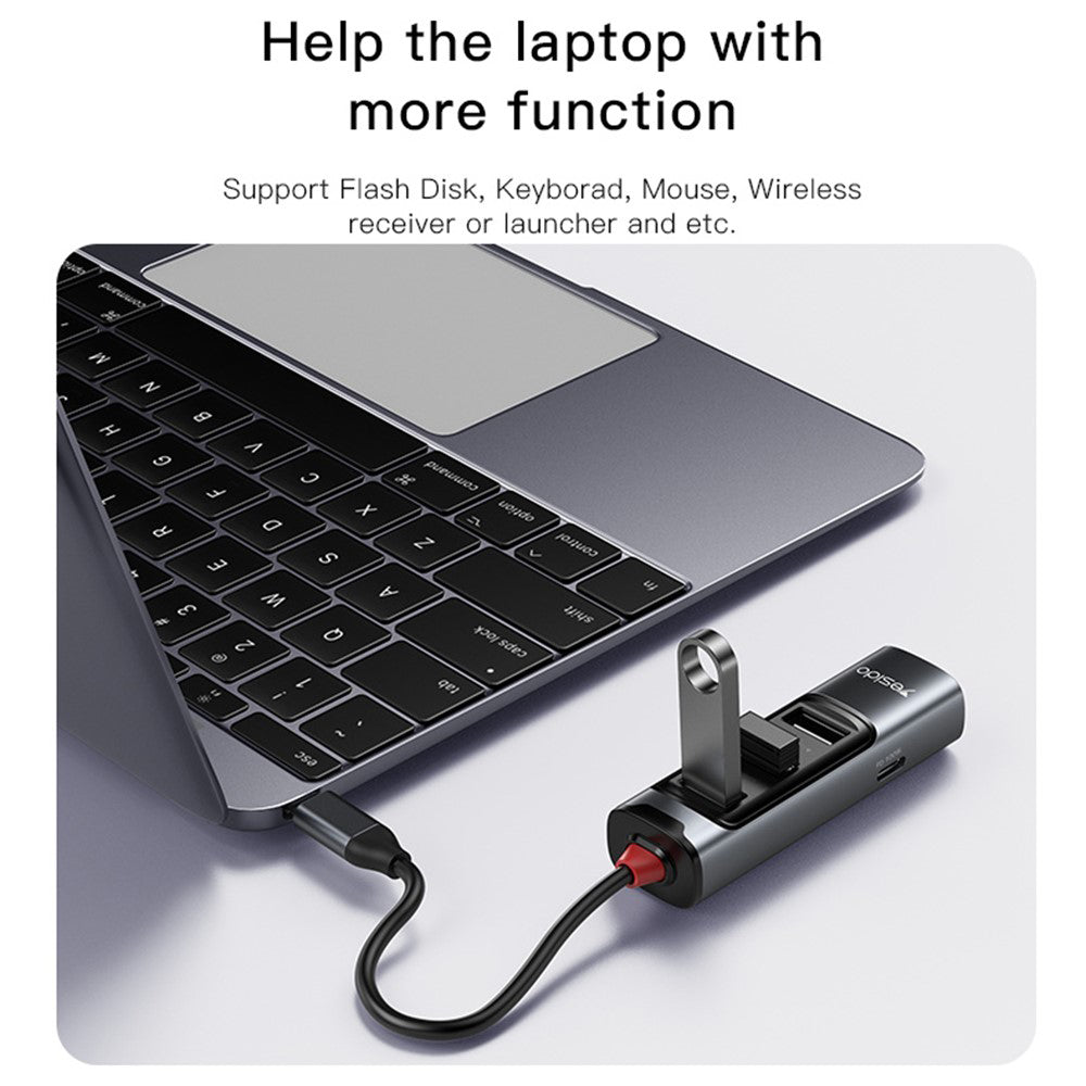 USB-C-hubi Yesido HB22, 5in1, harmaa