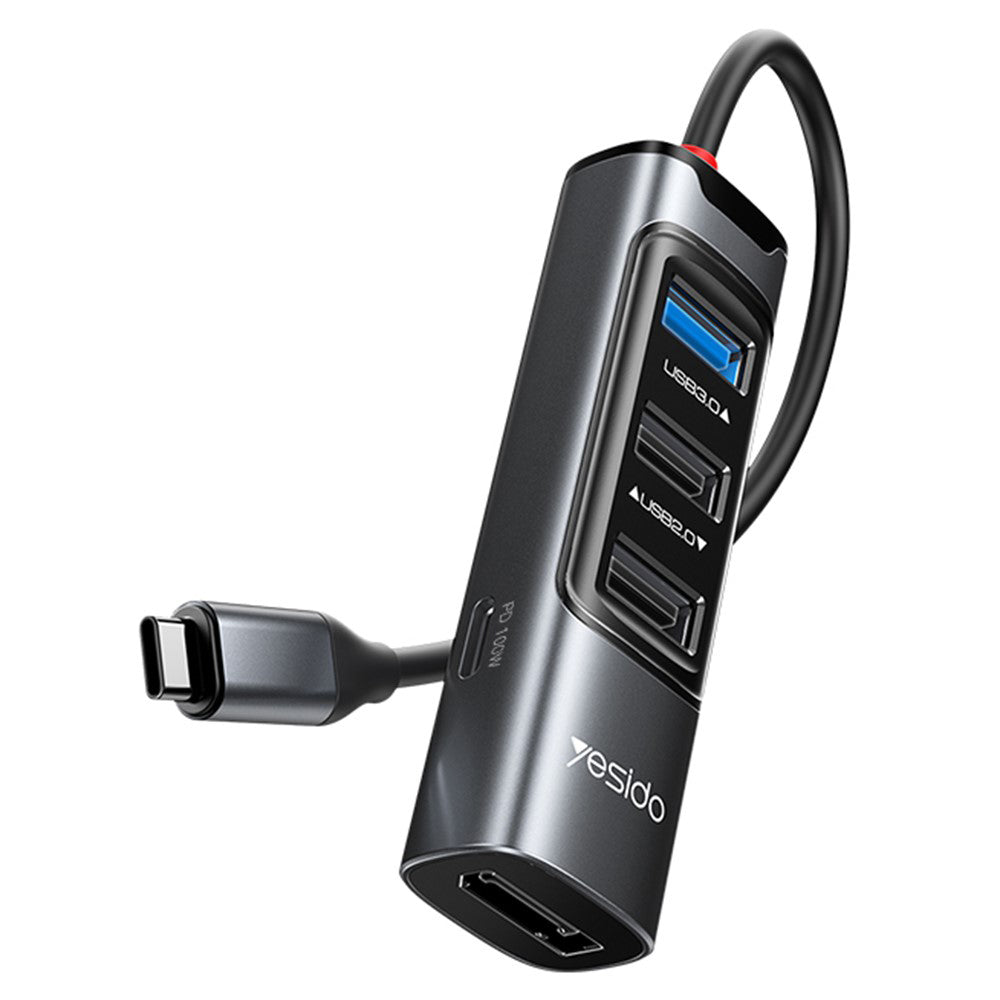 USB-C-hubi Yesido HB23, 5in1, harmaa
