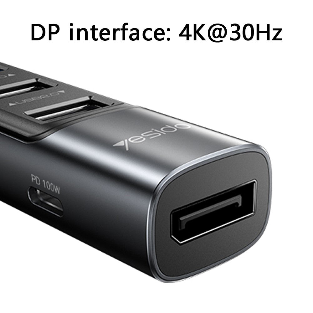 USB-C-hubi Yesido HB23, 5in1, harmaa