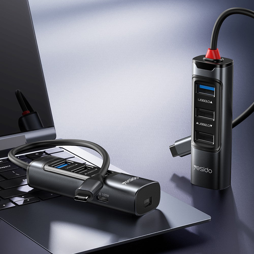 USB-C-hubi Yesido HB24, 5in1, harmaa