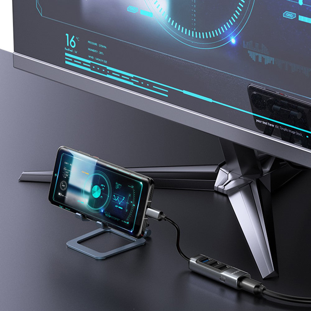 USB-C-hubi Yesido HB24, 5in1, harmaa