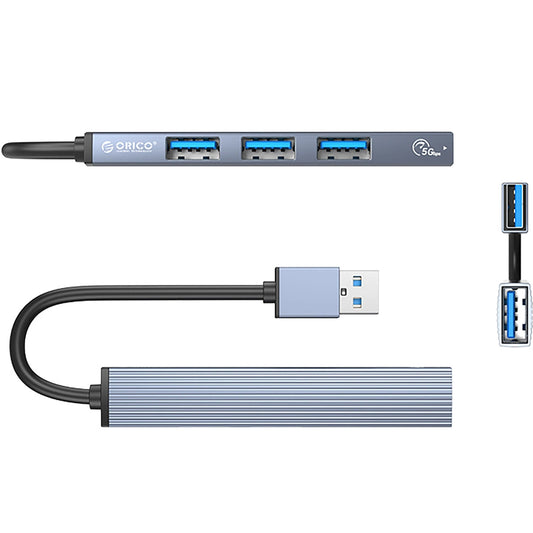 USB-hubi Orico AH-A13, 1 x USB-A 3.0 - 3 x USB-A, Harmaa