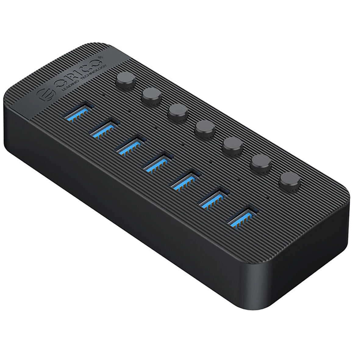 USB-hubi Orico CT2U3-7AB, 7 x USB-A 3.0, Musta