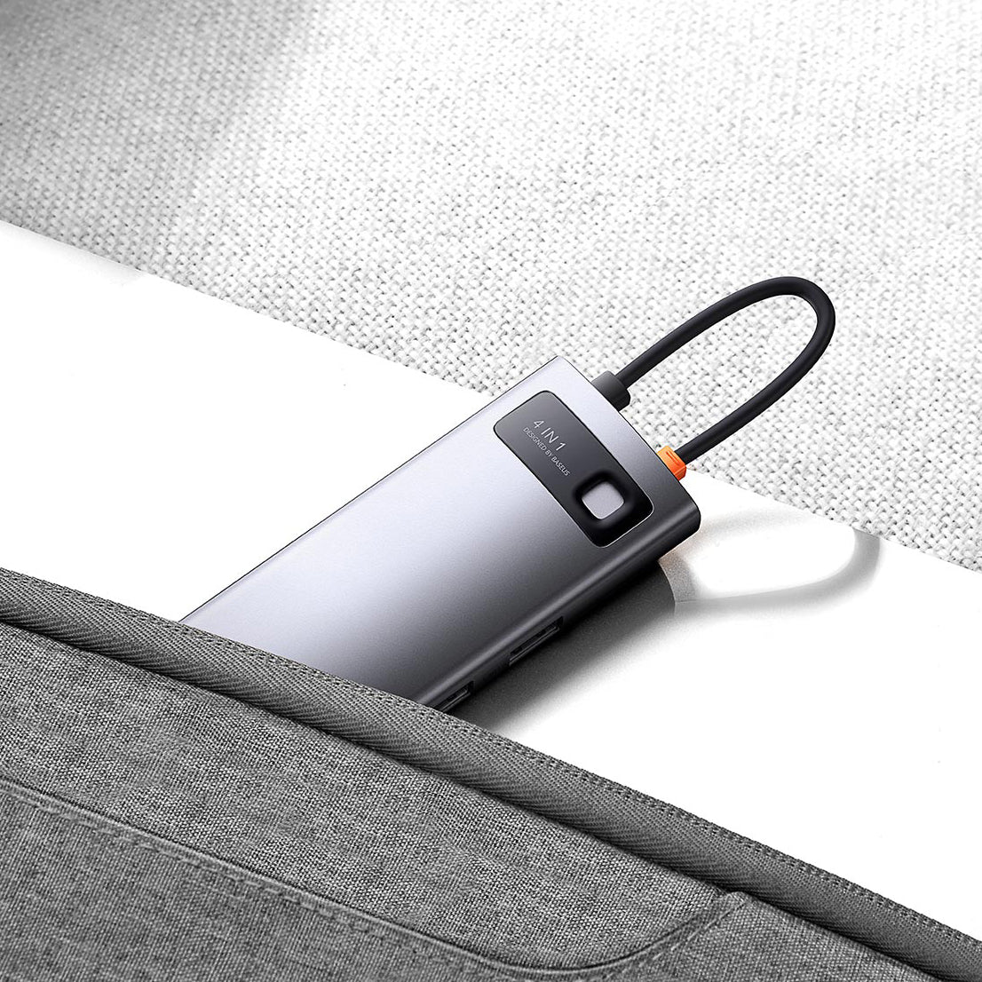 Hub USB-C Baseus Metal Gleam, 4 x USB-A 3.0, Harmaa WKWG070013