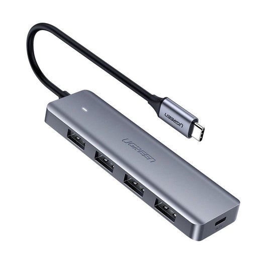USB-C-keskitin UGREEN CM219, 4 x USB-A 3.0, harmaa