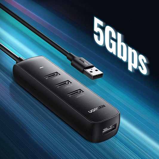 USB-keskitin UGREEN CM416, 4 x USB-A 3.0, 0.25m, musta