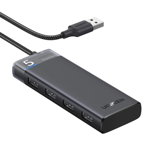 UGREEN CM653 USB-keskitin, 4 x USB-A 3.0, Musta