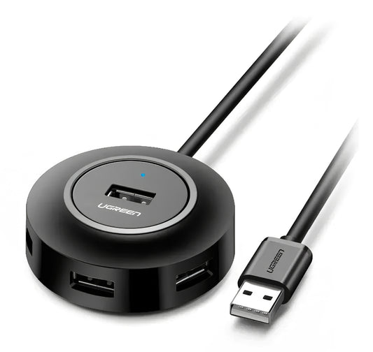 USB-keskitin UGREEN CR106, 4 x USB-A, 1m, musta