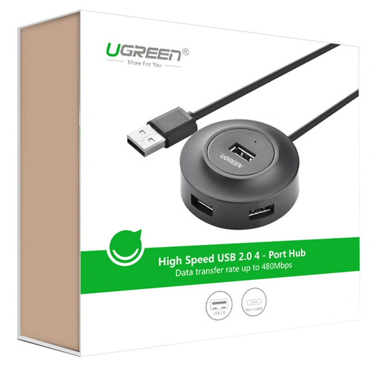 USB-keskitin UGREEN CR106, 4 x USB-A, 1m, musta