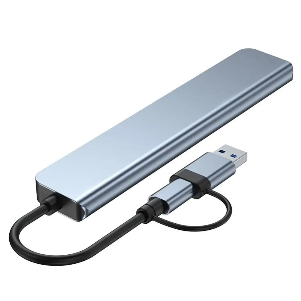 USB / USB-C -keskitin Techsuit H6 DataBridge, 7in1, Harmaa