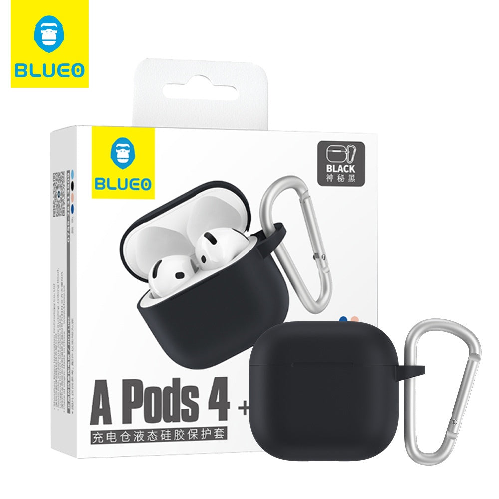 Musta Blueo Liquid Apple AirPods 4 / AirPods 5 -kuulokkeille, musta