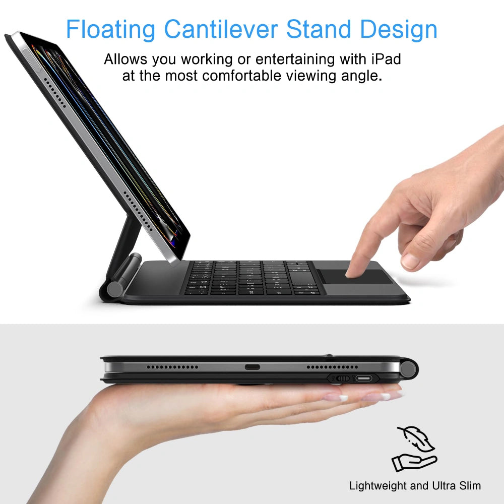 Näppäimistökotelo Apple iPad Pro 11 (2025) / (2024) varten, Tech-Protect, SmartCase Magnetic, Musta