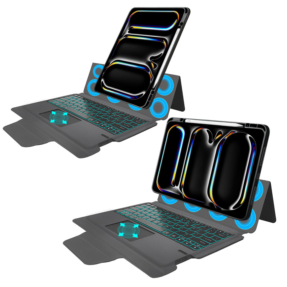 Suojakotelo näppäimistöllä Apple iPad Pro 13 (2024), Techsuit, KeyTab Pro, Musta