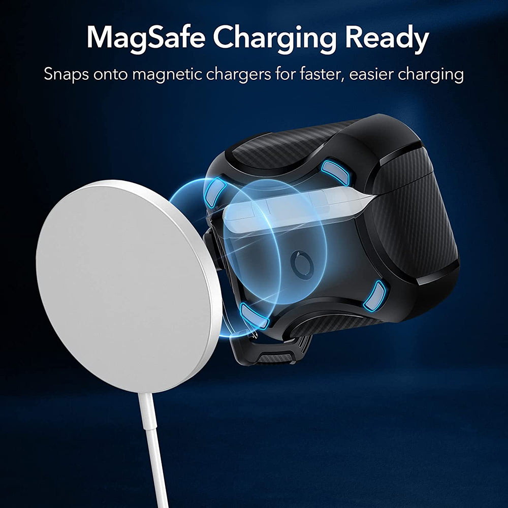 ESR Cyber Armor Tough -suojakotelo Apple AirPods Pro -sarjalle, Musta
