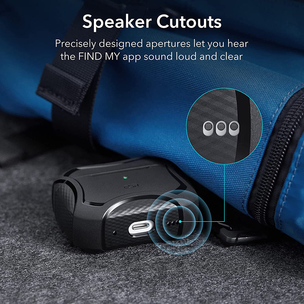ESR Cyber Armor Tough -suojakotelo Apple AirPods Pro -sarjalle, Musta