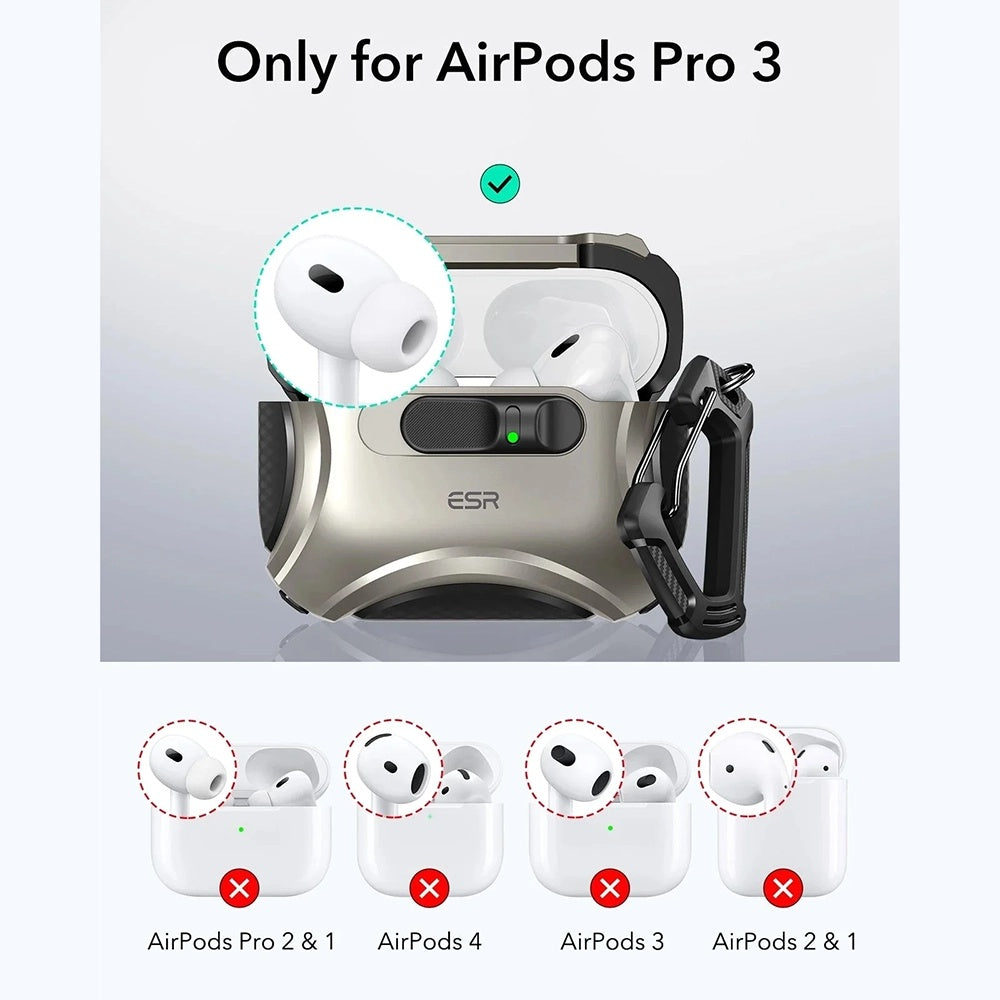 ESR Cyber FlickLock -kotelo Apple AirPods Pro 3:lle, Harmaa