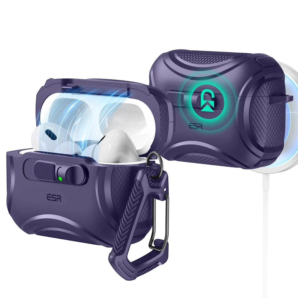 ESR Cyber FlickLock -kotelo Apple AirPods Pro 3:lle, Violetti