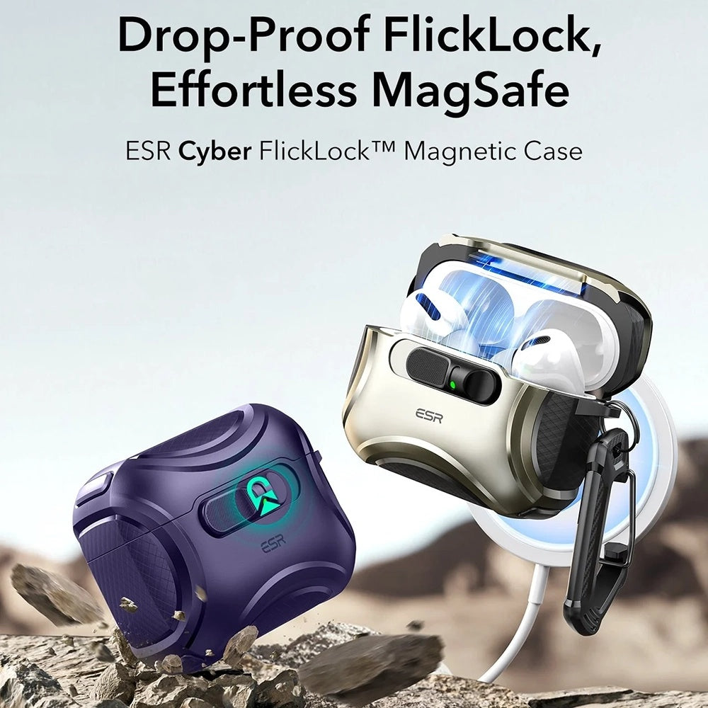 ESR Cyber FlickLock -kotelo Apple AirPods Pro 3:lle, Violetti
