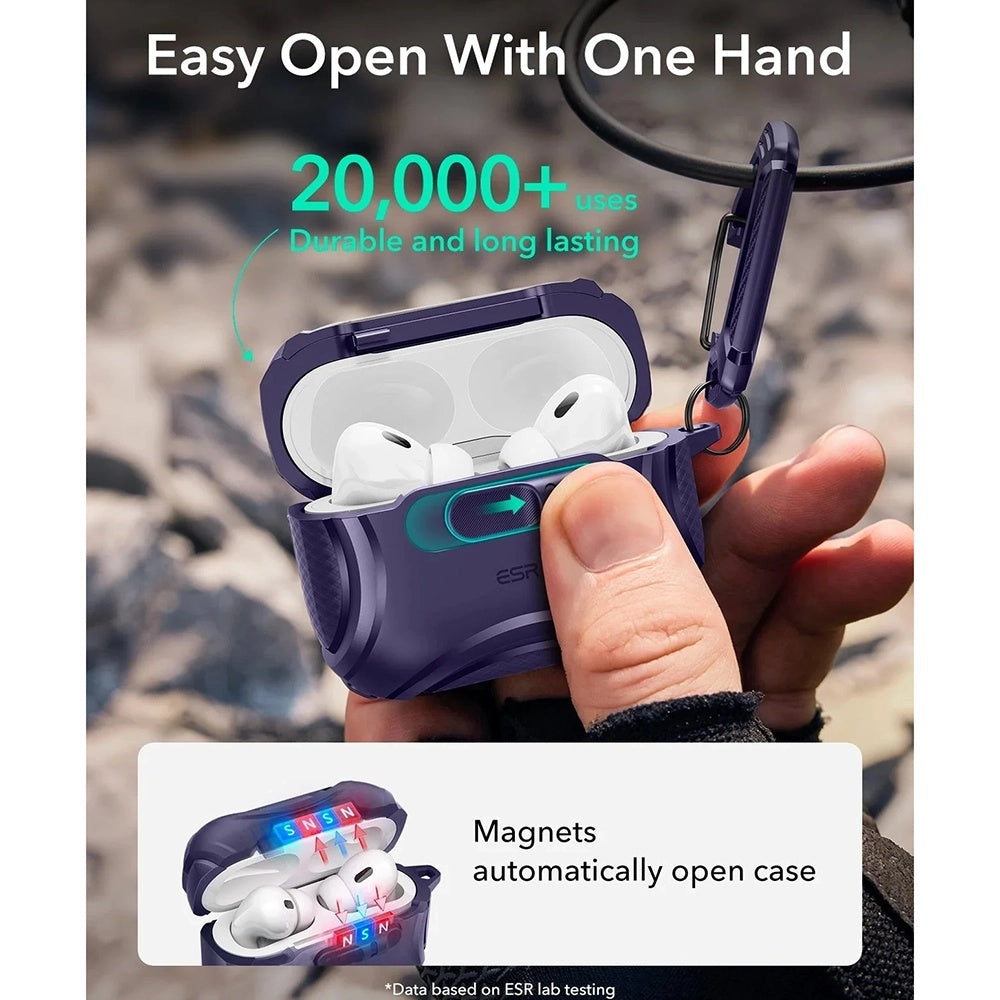 ESR Cyber FlickLock -kotelo Apple AirPods Pro 3:lle, Violetti