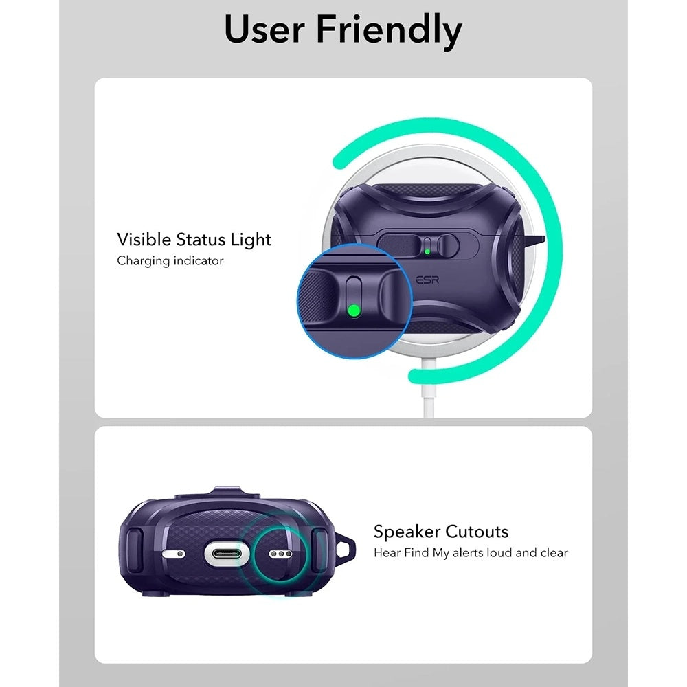 ESR Cyber FlickLock -kotelo Apple AirPods Pro 3:lle, Violetti