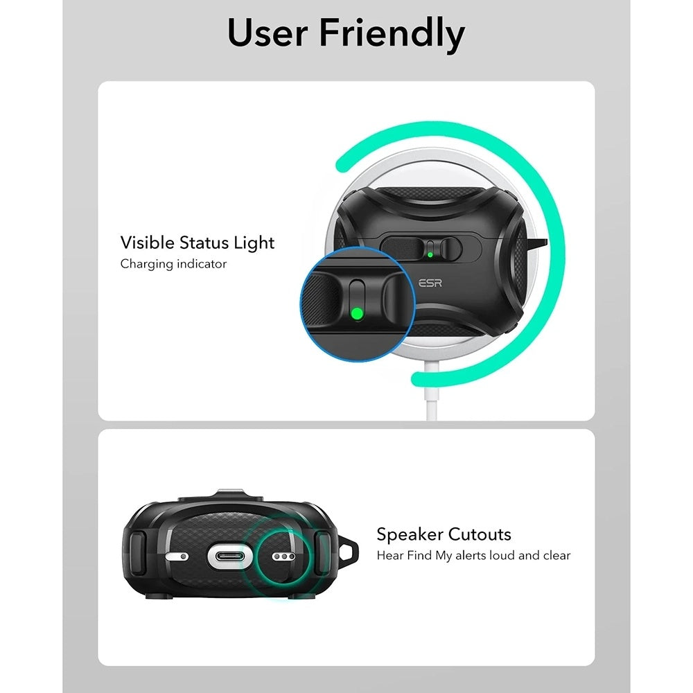 ESR Cyber FlickLock -kotelo Apple AirPods Pro 3:lle, Musta