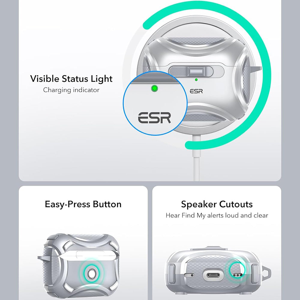ESR Cyber -kuori Apple AirPods Pro -sarjalle, harmaa
