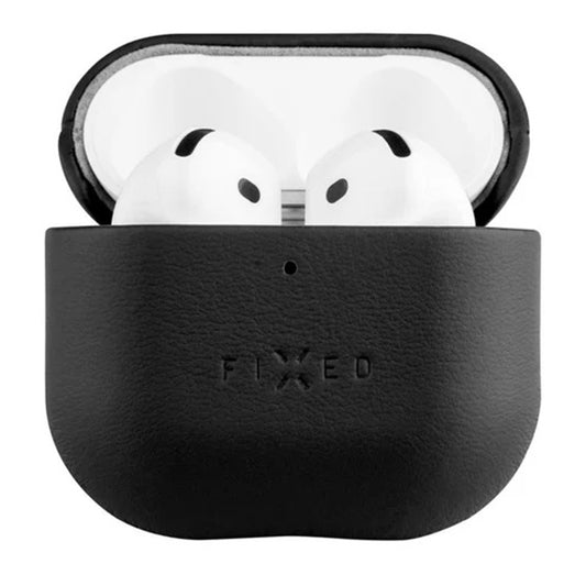 Fixed PodsLeather -kotelo Apple AirPods 4:lle, Musta