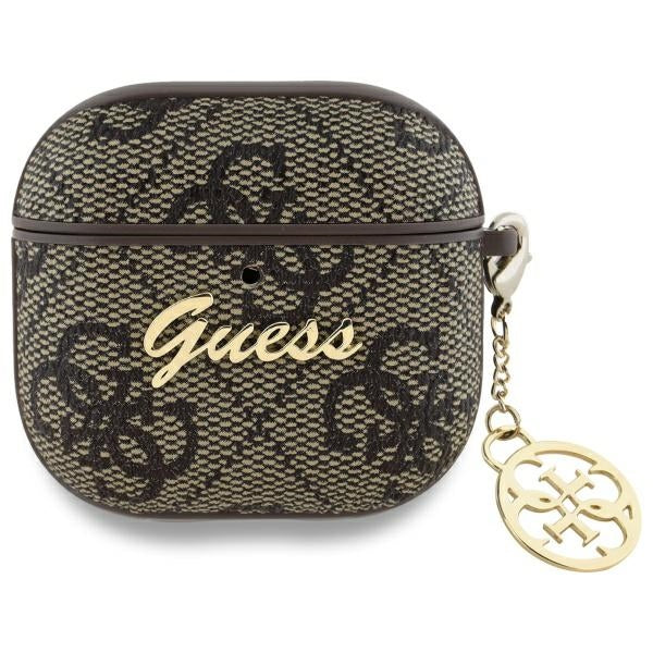 Guess 4G Charm -kotelo Apple AirPods 4:lle, Ruskea