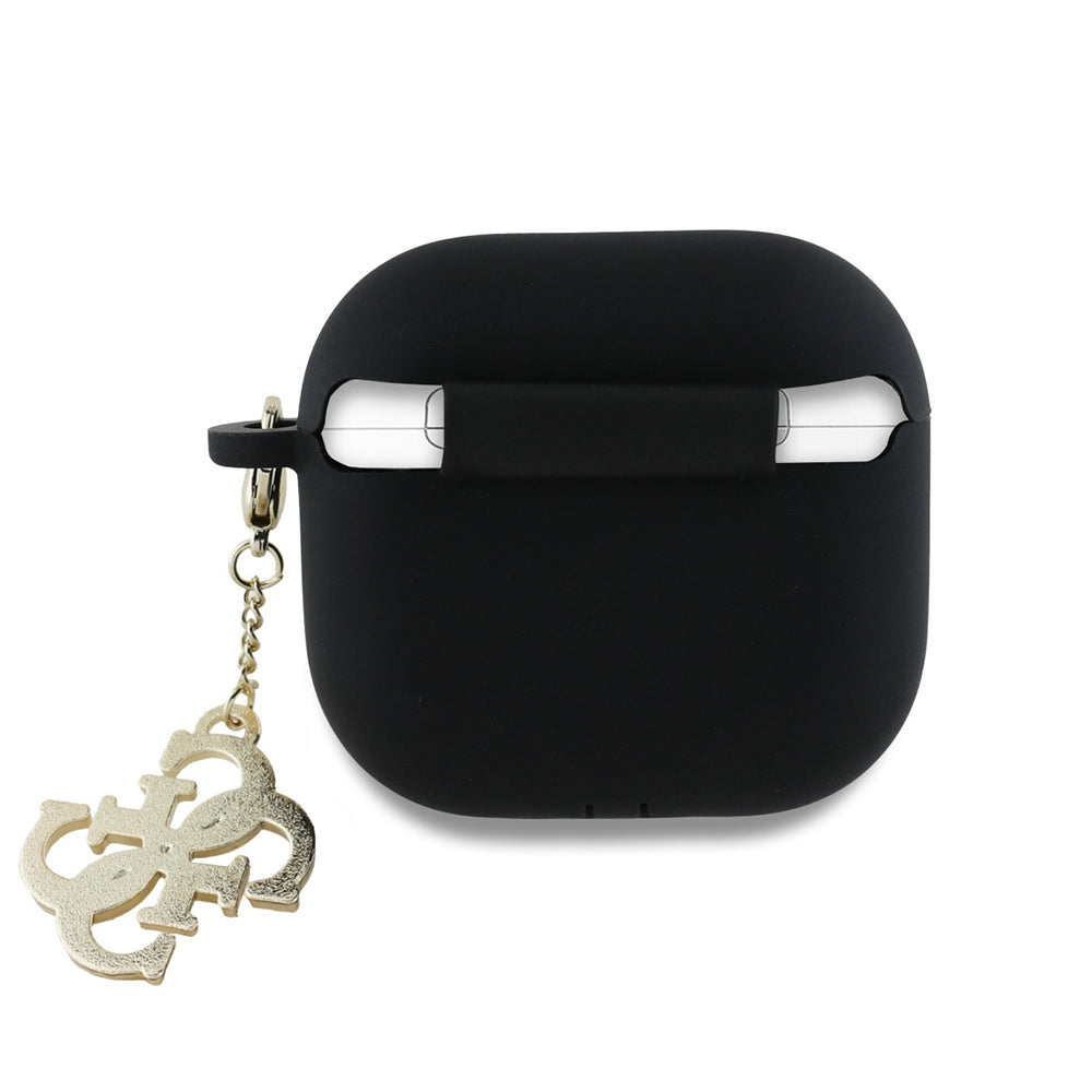 Guess W/4G Charm -kotelo Apple AirPods 4:lle, Musta
