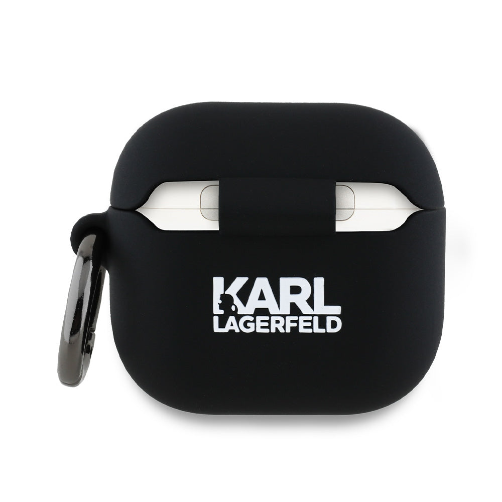 Karl Lagerfeld 3D Karl & Choupette's Heads -suojakotelo Apple AirPods 4:lle, Musta