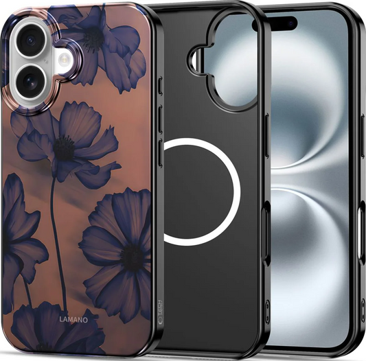 MagSafe-kotelo Apple iPhone 16:lle, Tech-Protect, Lamano Velvet Night, Musta