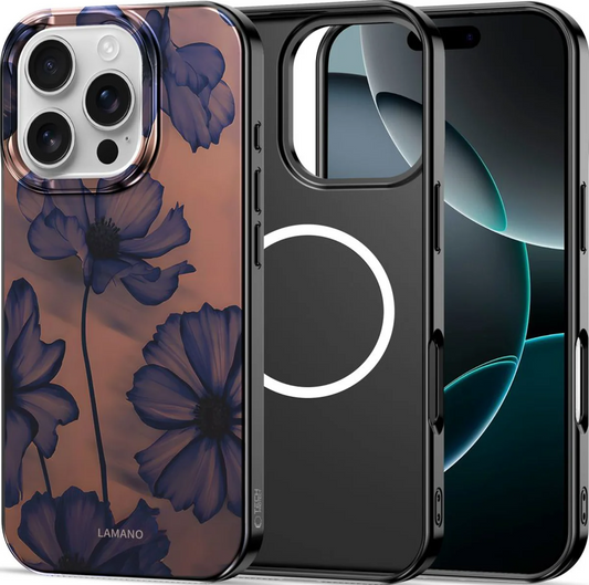 MagSafe-kotelo Apple iPhone 16 Prolle, Tech-Protect, Lamano Velvet Night, Musta